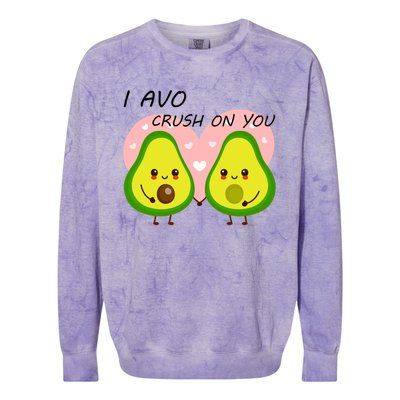 I Avo Crush On You Valentine And Love Adorable Avocado Funny Gift Colorblast Crewneck Sweatshirt