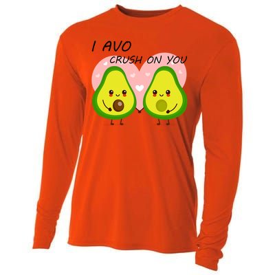 I Avo Crush On You Valentine And Love Adorable Avocado Funny Gift Cooling Performance Long Sleeve Crew