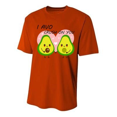 I Avo Crush On You Valentine And Love Adorable Avocado Funny Gift Performance Sprint T-Shirt