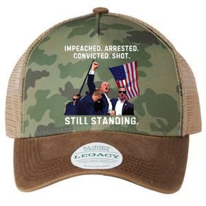 Impeached Arrested Convicted Shot Still Standing Trump 2024 Legacy Tie Dye Trucker Hat