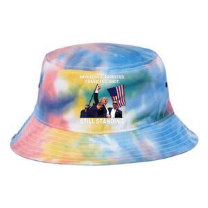 Impeached Arrested Convicted Shot Still Standing Trump 2024 Tie Dye Newport Bucket Hat