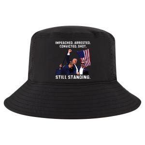 Impeached Arrested Convicted Shot Still Standing Trump 2024 Cool Comfort Performance Bucket Hat