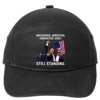 Impeached Arrested Convicted Shot Still Standing Trump 2024 7-Panel Snapback Hat