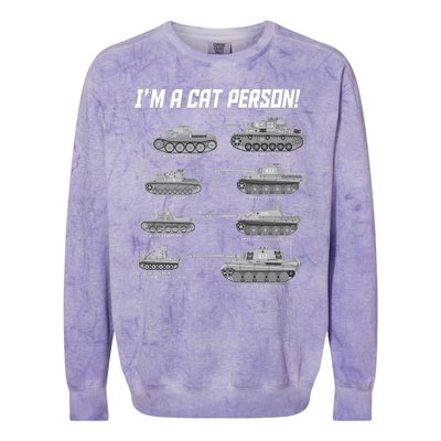 I'm A Cat Person WWII German Tanks Colorblast Crewneck Sweatshirt