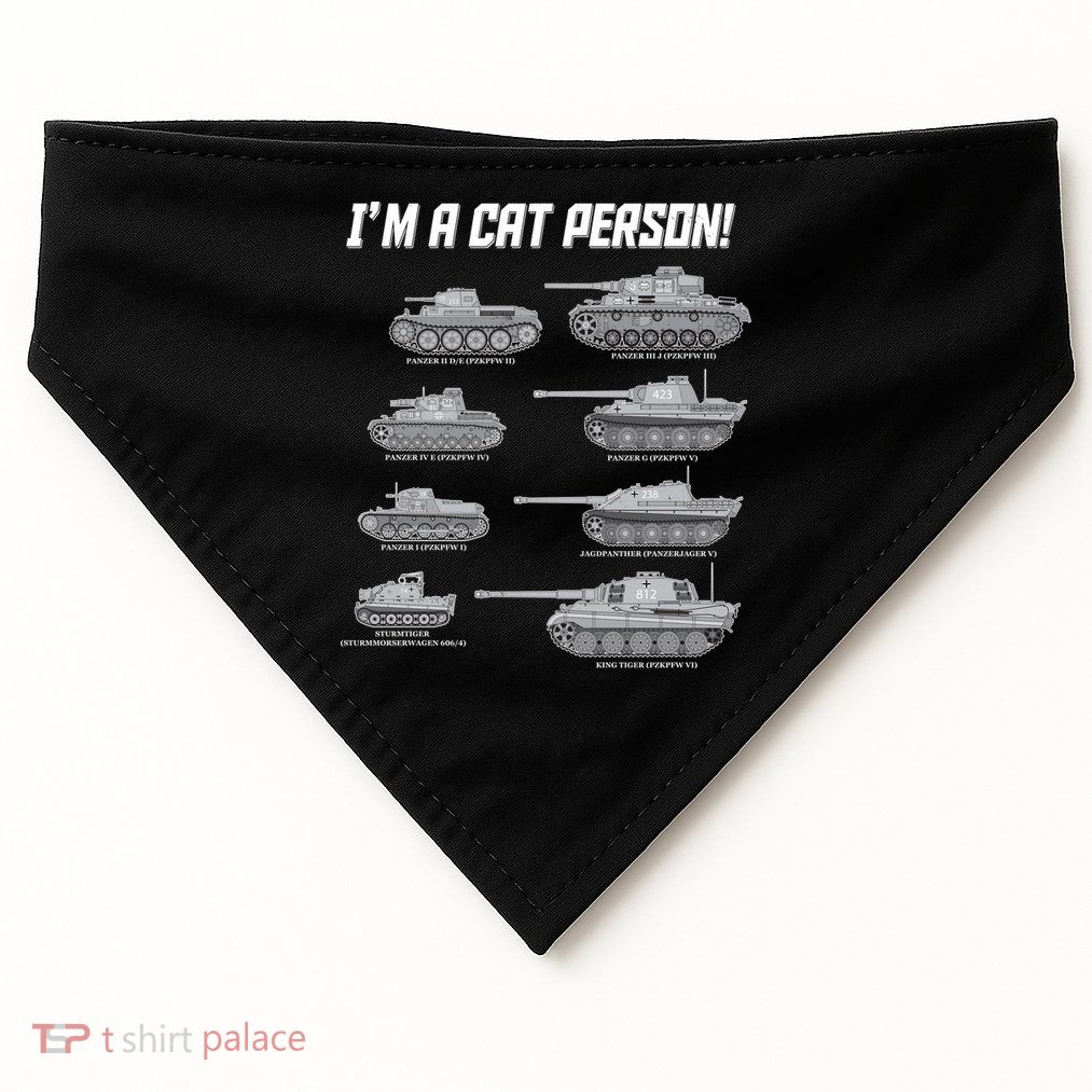 I'm A Cat Person WWII German Tanks USA-Made Doggie Bandana