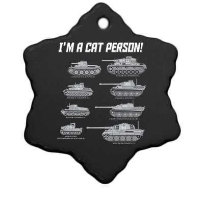 I'm A Cat Person WWII German Tanks Ceramic Star Ornament