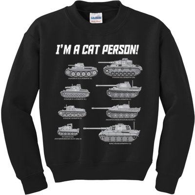 I'm A Cat Person WWII German Tanks Kids Sweatshirt