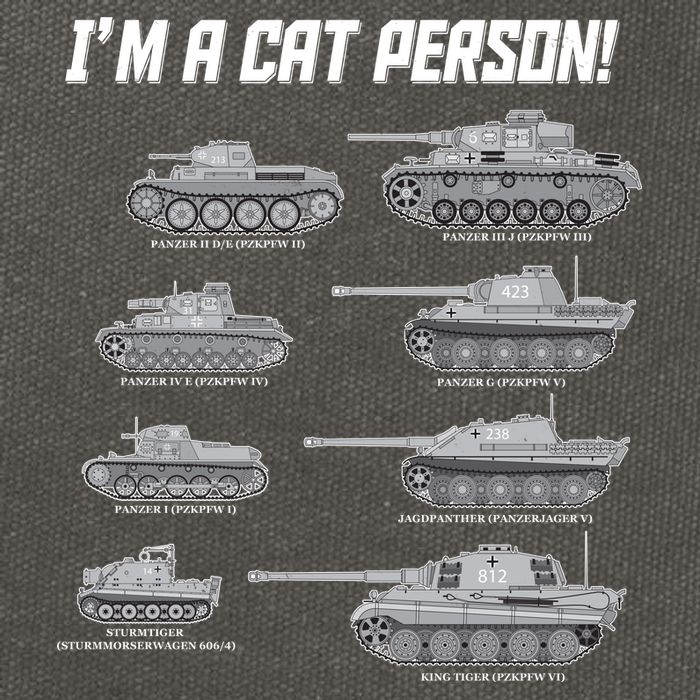 I'm A Cat Person WWII German Tanks Cotton Canvas Backpack