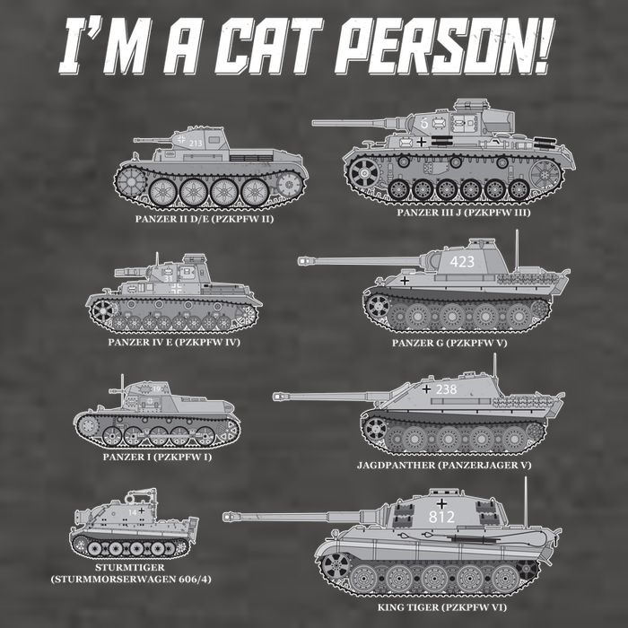I'm A Cat Person WWII German Tanks Vector Backpack