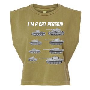 I'm A Cat Person WWII German Tanks Garment-Dyed Women's Muscle Tee