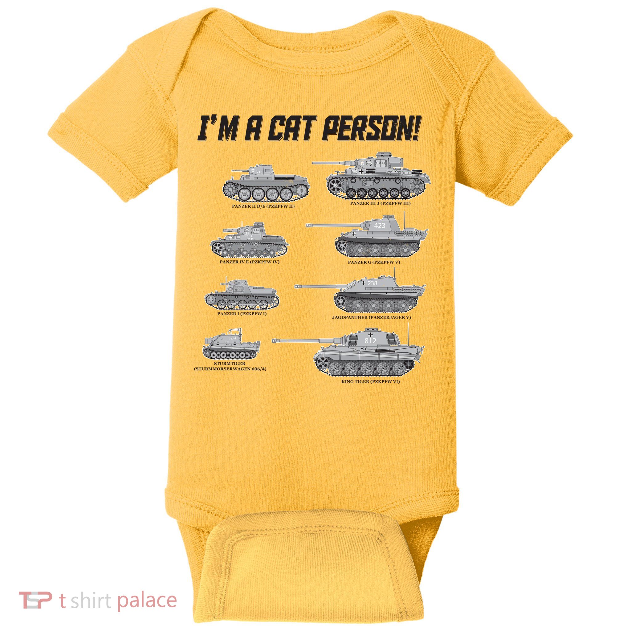 I'm A Cat Person WWII German Tanks Baby Bodysuit