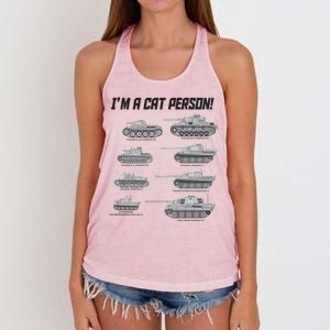 I'm A Cat Person WWII German Tanks Women's Knotted Racerback Tank