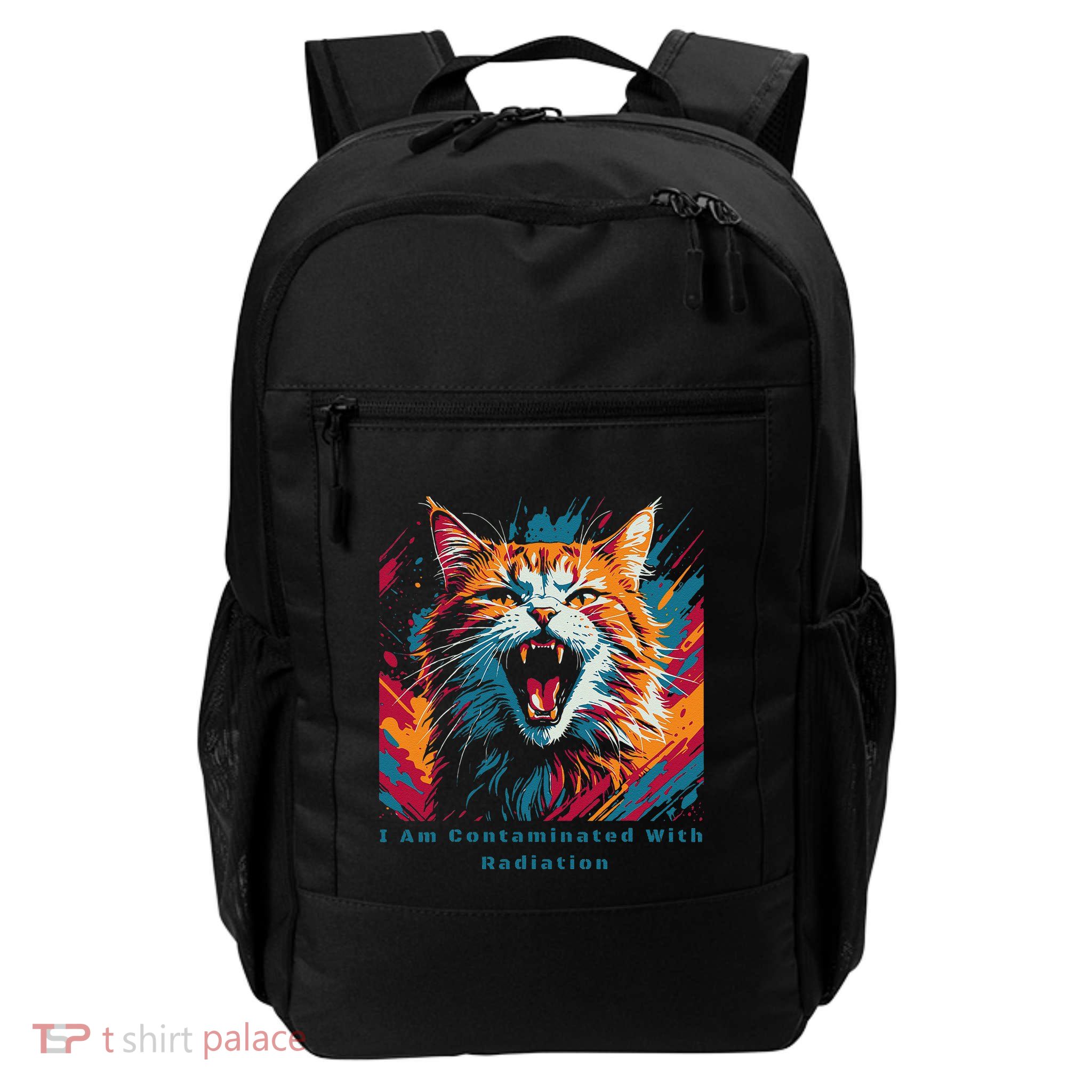 I Am Contaminated With Radiation Funny Ironic Cat Meme Daily Commute Backpack
