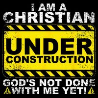 Im A Christian Under Construction Gods Not Done With Me Drawstring Bag