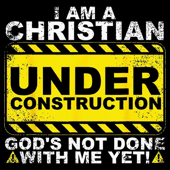 Im A Christian Under Construction Gods Not Done With Me Drawstring Bag