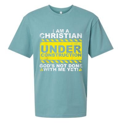 Im A Christian Under Construction Gods Not Done With Me Sueded Cloud Jersey T-Shirt
