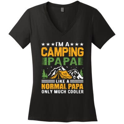 I´m A Camping Papa Like A Normal Papa Only Much Cooler Women's V-Neck T-Shirt