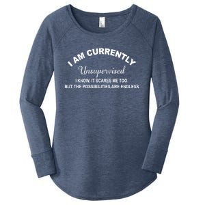 I Am Currently Unsupervised Great Gift Women's Perfect Tri Tunic Long Sleeve Shirt