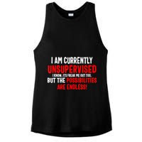 I Am Currently Unsupervised Valentines Day Funny Ladies PosiCharge Tri-Blend Wicking Tank
