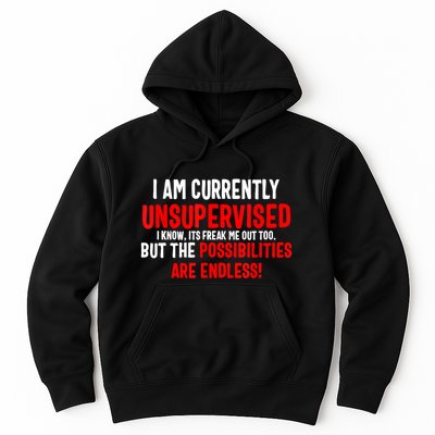 I Am Currently Unsupervised Valentines Day Funny Hoodie