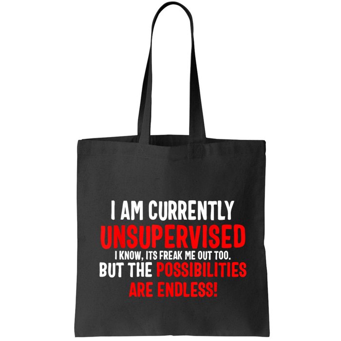I Am Currently Unsupervised Valentines Day Funny Bag