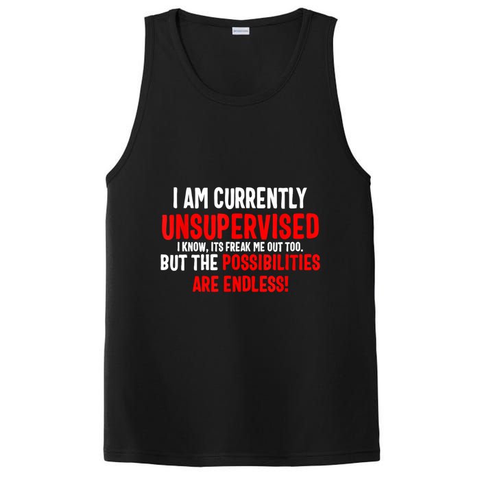 I Am Currently Unsupervised Valentines Day Funny PosiCharge Competitor Tank