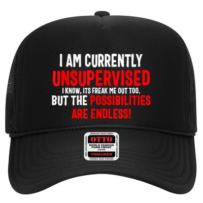 I Am Currently Unsupervised Valentines Day Funny Trucker Hat