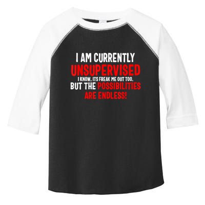 I Am Currently Unsupervised Valentines Day Funny Toddler Fine Jersey T-Shirt