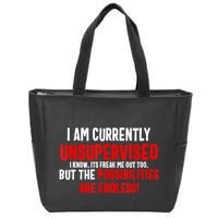 I Am Currently Unsupervised Valentines Day Funny Zip Tote Bag
