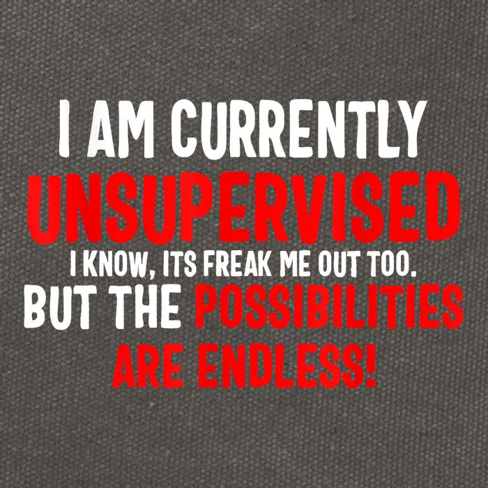 I Am Currently Unsupervised Valentines Day Funny Cotton Canvas Backpack