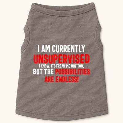 I Am Currently Unsupervised Valentines Day Funny Doggie Tank