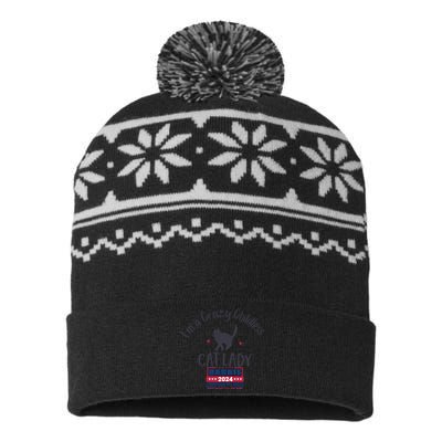 IM A Crazy Childless Cat Lady Kamala Harris 2024 President USA-Made Snowflake Beanie