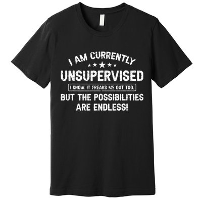 I Am Currently Unsupervised But Possibilities Are Endless Premium T-Shirt