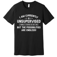 I Am Currently Unsupervised But Possibilities Are Endless Premium T-Shirt