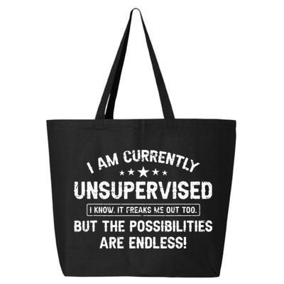 I Am Currently Unsupervised But Possibilities Are Endless 25L Jumbo Tote