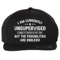 I Am Currently Unsupervised But Possibilities Are Endless Wool Snapback Cap