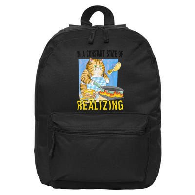 In A Constant State Of Realizing Funny Cartoon Cat Chef Meme 16 in Basic Backpack