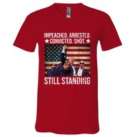 Impeached Arrested Convicted Shot Still Standing V-Neck T-Shirt