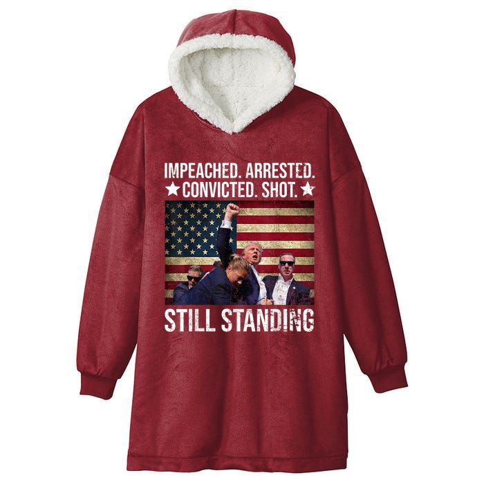 Impeached Arrested Convicted Shot Still Standing Hooded Wearable Blanket