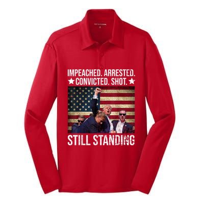 Impeached Arrested Convicted Shot Still Standing Silk Touch Performance Long Sleeve Polo