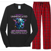 I Am Currently Unmedicated And Unsupervised I Know Funny Cow Long Sleeve Pajama Set