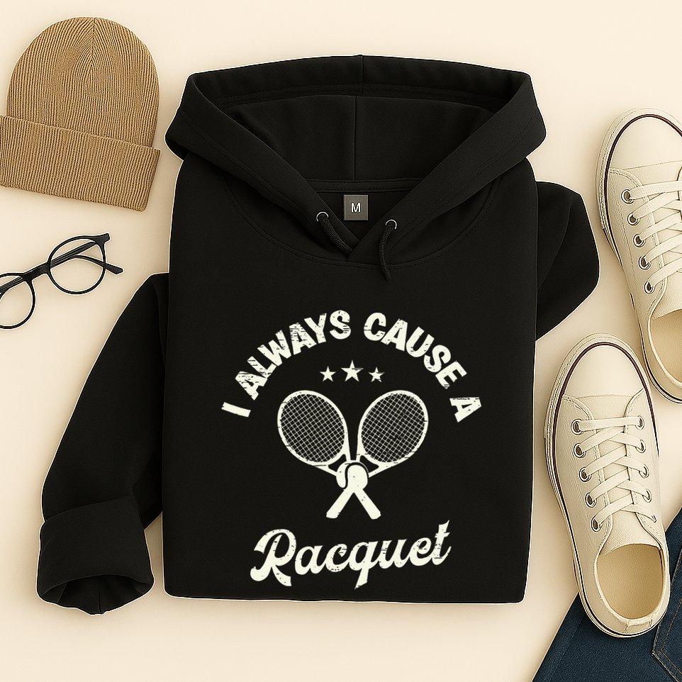 I Always Cause A Racquet For A Tennis Player Hoodie