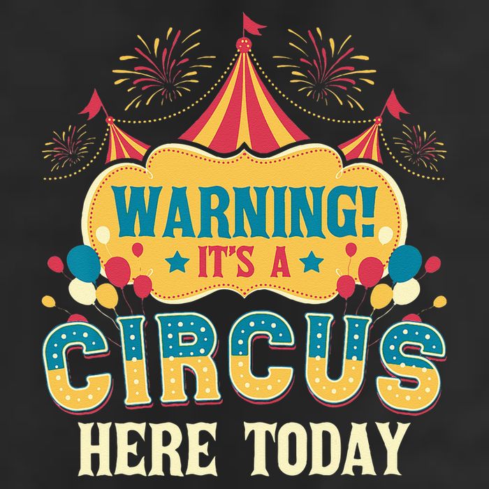 Its A Circus Here Today Circus Birthday Party Costume 7 Panel Mesh Trucker Snapback Hat