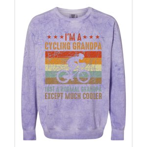 Im A Cycling Grandpa Funny Grandpa Cyclist Gift Colorblast Crewneck Sweatshirt