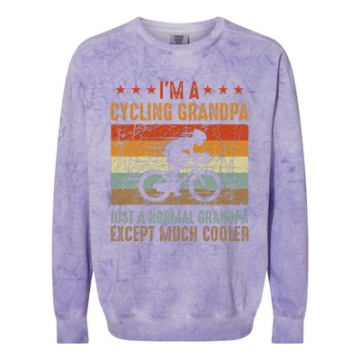 Im A Cycling Grandpa Funny Grandpa Cyclist Gift Colorblast Crewneck Sweatshirt