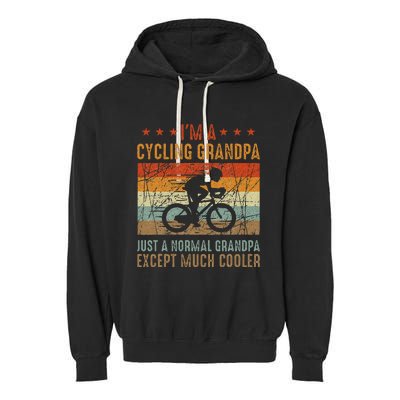 Im A Cycling Grandpa Funny Grandpa Cyclist Gift Garment-Dyed Fleece Hoodie