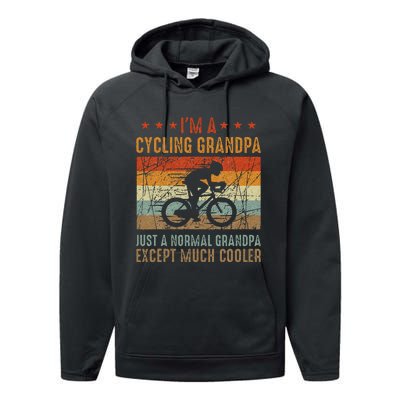 Im A Cycling Grandpa Funny Grandpa Cyclist Gift Performance Fleece Hoodie