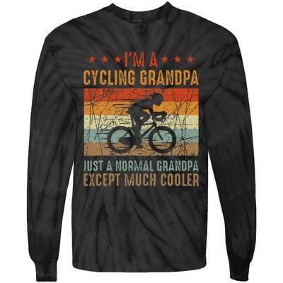 Im A Cycling Grandpa Funny Grandpa Cyclist Gift Tie-Dye Long Sleeve Shirt