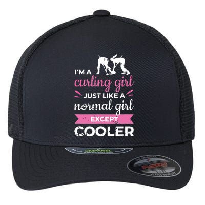 Im A Curling Girl Gift Ice Curling Sport Quote Curling Flexfit Unipanel Trucker Cap