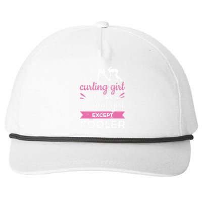 Im A Curling Girl Gift Ice Curling Sport Quote Curling Snapback Five-Panel Rope Hat